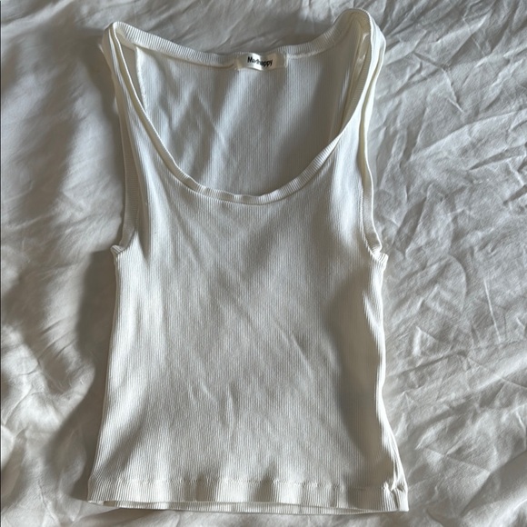 White Ribbed Tank Top - Picture 1 of 1